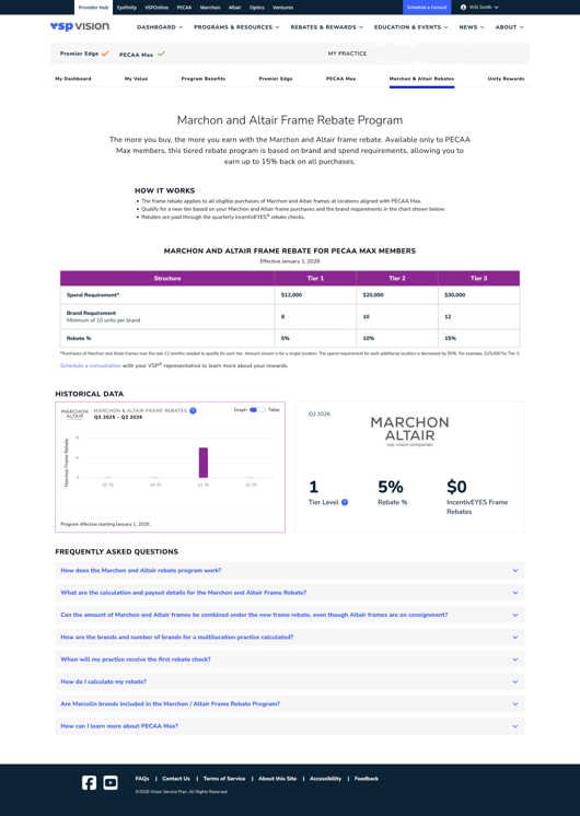 Marchon Altair Rebate Screenshot