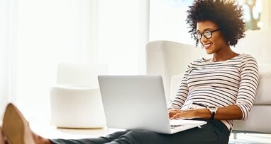 woman on computer